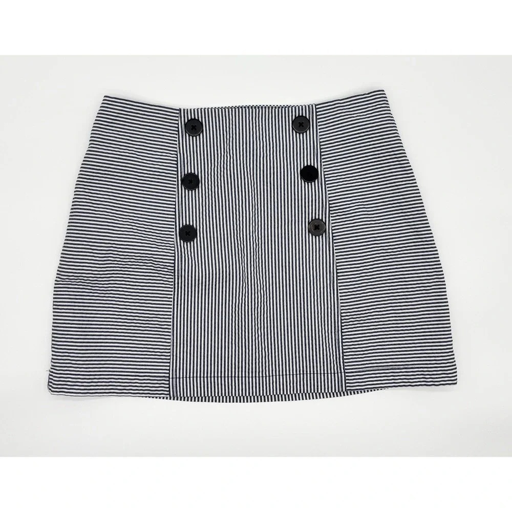 Urban Outfitters Women's Medium Saliorette Striped Mini Skirt Navy Blue White